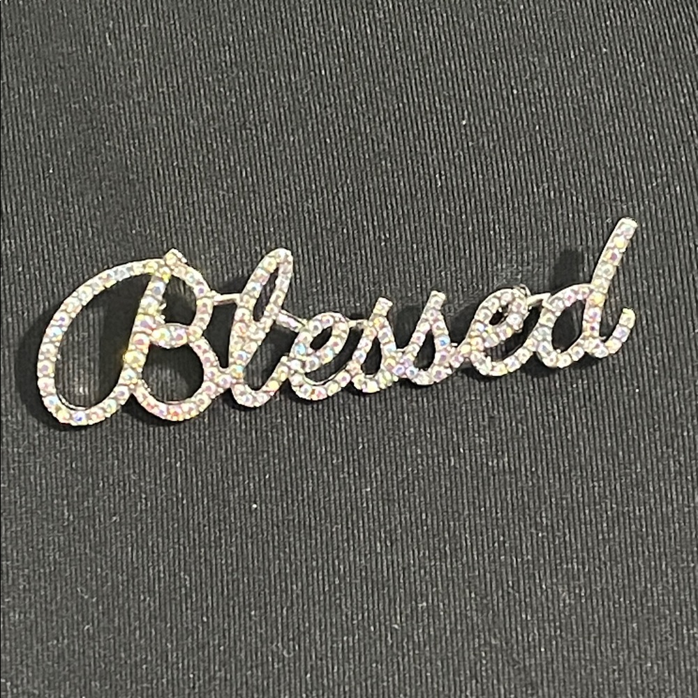 Elegant Silver 'Blessed' Brooch